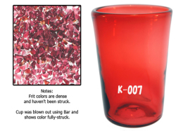 吹きガラス クグラー透明 レッド系