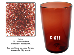 吹きガラス クグラー透明 レッド系