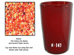 吹きガラス クグラー透明 レッド系